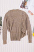 Wrap V Neck Waffle Sweater